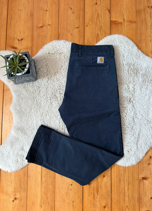 Pantalon chinos carhatt WIP Carpenter bleu marine FR44 / W34, marque: Carhartt, état: Très bon état, taille: W34 | FR 44, 15,00 €, 16,45 € Protection acheteurs incluse