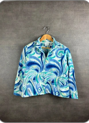 Veste polaire zippée femme Alfred Dunner bleu vert motif abstrait – taille S Petite – 100% polyester, marque: Vintage Dressing, état: Neuf sans étiquette, taille: S / 36 / 8, 14,99 €, 16,44 € Protection acheteurs (Pro) incluse
