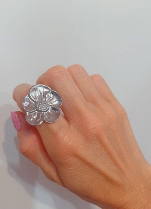 Anello fiore in acciaio inox, marque: Acciaio, état: Neuf sans étiquette, taille: Ajustable, 6,50 €, 7,53 € Protection acheteurs incluse