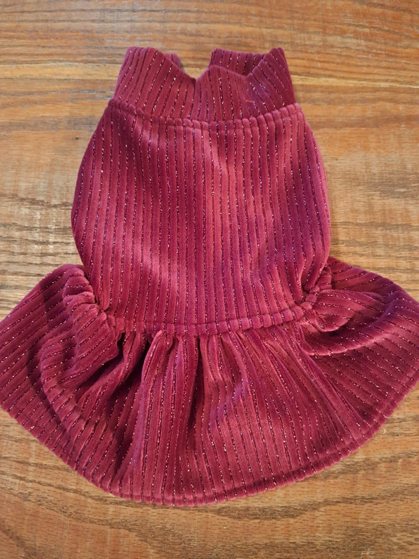 sparkly maroon dog dress size small 1