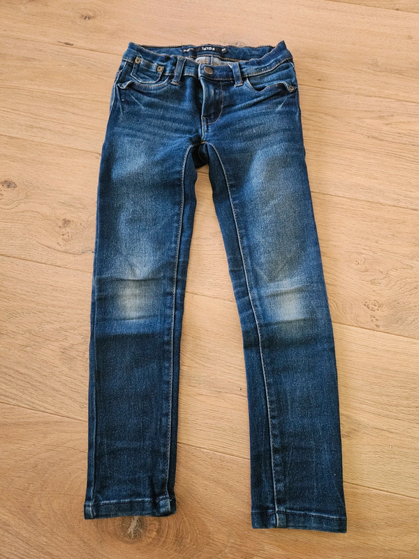 Donkerblauwe skinny jeans maat 122 1