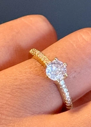 💛 Bague plaquée or – Pierre brillante & finition raffinée, brand: Argent, condition: New with tags, size: Adjustable, €10.00, €11.20 includes Buyer Protection