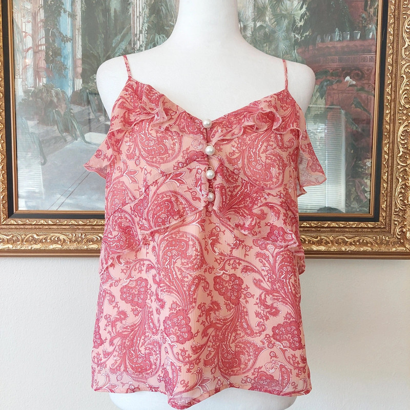 Express peach & pink paisley cami 2