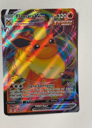 Pokemon Karte Flamara VMAX 018/203 aus Drachen Wandel, merk: Pokémon, staat: Goed, € 8,99, € 10,14 inclusief Kopersbescherming