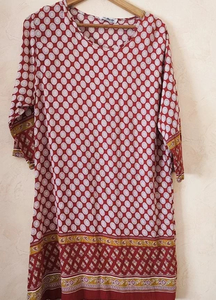 robe fluide à motifs manches trois quart bordeau blanc moutarde 40 L, zustand: Sehr gut, größe: L / 40 / 12, 4,00 €, 4,90 € inklusive Vinted-Käuferschutz