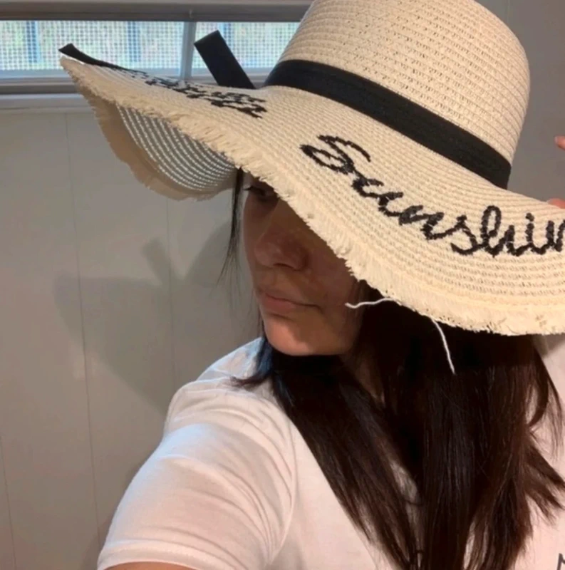 Capeline chapeau de paille beige broderies été - photo numéro 6