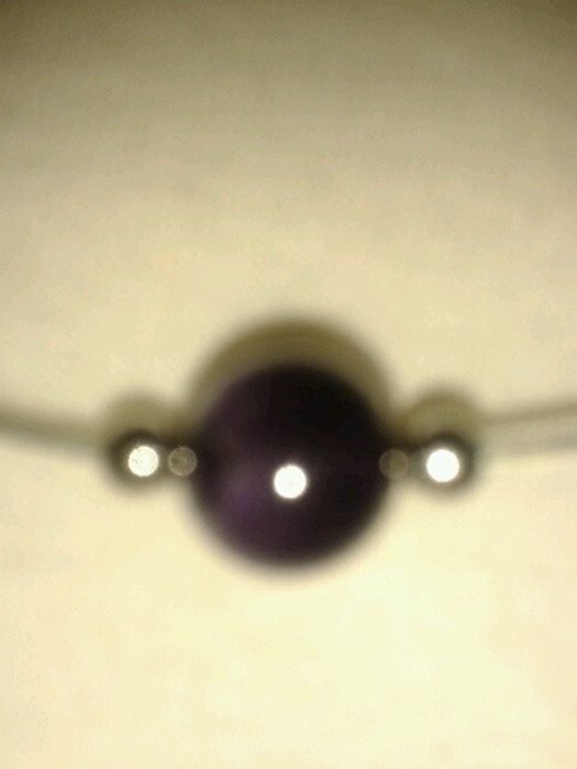 Collier ras du cou perle violette 2