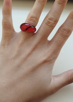 Anillo de vidrio / Cristal ring, marca: Accessories, estado: Novo sem etiquetas, tamanho: 16,9 mm Ø / 13,5, €11.00, €12.25 inclui Proteção do Comprador