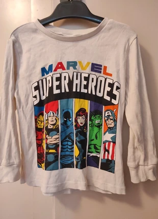 T-shirt manche longue garçon 3ans Marvel, brand: H&M, condition: Satisfactory, size: 3 years / 98 cm, €1.00, €1.75 includes Buyer Protection