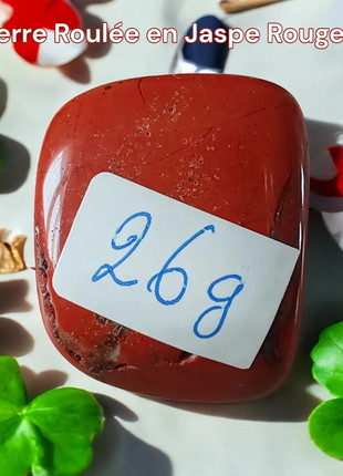 Galet pierre roulée, en Jaspe Rouge, 26g, état: Neuf avec étiquette, 1,50 €, 2,28 € Protection acheteurs (Pro) incluse