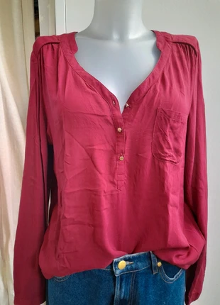 Blouse couleur framboise taille 42, merk: Camaïeu, staat: Heel goed, maat: XL / 42 / 14, € 12,00, € 13,30 inclusief Kopersbescherming