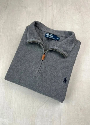 Pull col camionneur zippé Ralph Lauren gris coton logo bleu marine brodé XL homme, marke: Ralph Lauren, zustand: Sehr gut, größe: XL, 59,00 €, 62,65 € beinhaltet Vinted-Käuferschutz Pro