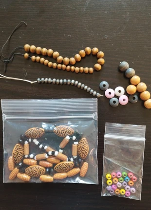 Lot de perles en bois, marque: Création Bijoux, état: Très bon état, 5,00 €, 5,95 € Protection acheteurs incluse