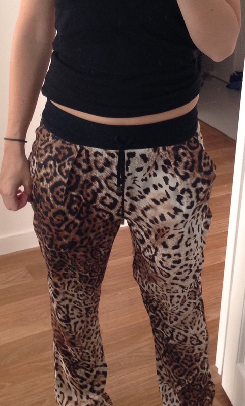 Pantalon satin leopard 2