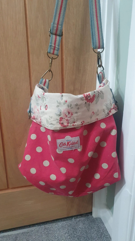 Cath Kidston Reversible Messenger Crossbody Bag Red Polka Dot and Floral Design Vinted