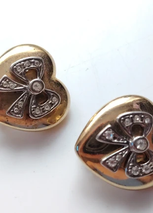 Retro vintage gold tone Rhinestone bow style clip on earrings, brand: Vintage Dressing, condition: Good, £2.50, £3.33 includes Buyer Protection Pro