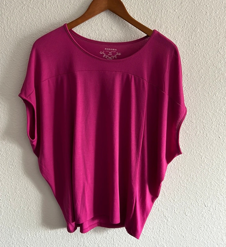 Sonoma Dark Pink Butterfly Style Blouse Petite 1