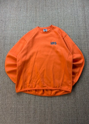 Pull Russell Athletic crewneck orange IBS logo brodé bleu minimal vintage USA 2000s M mixte #0373, brand: Russell Athletic, condizioni: Ottime, taglia: M, €30.00, €32.20 include la Protezione acquisti Pro