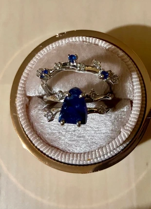 Magnifique ensemble 2 bagues Moon Magic en saphir bleu et blanc en argent, marca: Moon Magic, estado: Muito bom, tamanho: 16,5 mm Ø / 12, €222.22, €234.03 inclui Proteção do Comprador