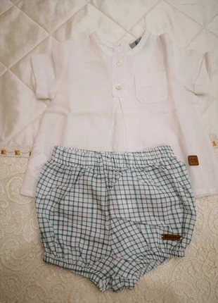 Culotte di cotone+camicia cotone/lino, marque: Jose Varon, état: Très bon état, taille: 6-9 mois / 68 cm, 10,00 €, 11,20 € Protection acheteurs incluse