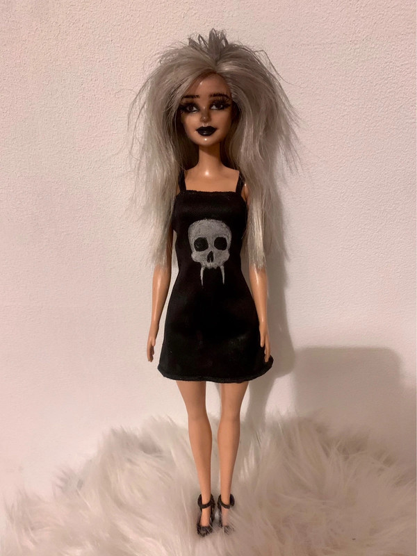 lalka barbie emo goth custom ooak repaint monster high 2