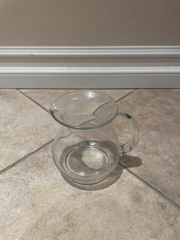 5" glass beverage pitcher. 2