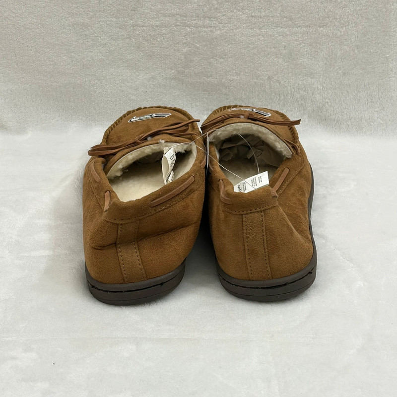 Seattle Seahawks NFL Football Logo FOCO Tan Sherpa Moccasin Shoes Mens XL 11-12 3