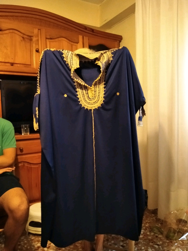 Chilabas para hombre: Chilaba marroquí azul muy elegante