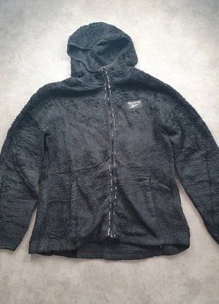 R181 Reebok sherpa homme L noir capuche zip chaud confortable streetwear polaire épaisse, brand: Reebok, condition: Good, size: L, €12.00, €13.30 includes Buyer Protection Pro