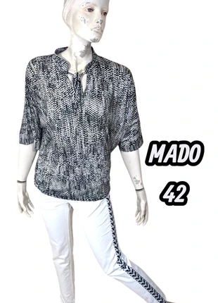 Mado et les Autres Taille 42 Superbe blouse manches 3/4 noir grise femme, brand: MADO, condition: Very good, size: XL / 42 / 14, €6.50, €7.53 includes Buyer Protection Pro