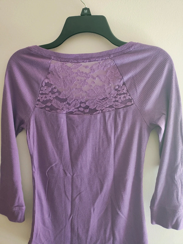 Mudd purple thermal lace henley 4