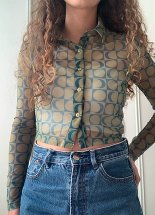 Chemise rétro en tulle manches longues - transparente, brand: Pull & Bear, condition: New without tags, size: S / 36 / 8, €6.00, €7.00 includes Buyer Protection