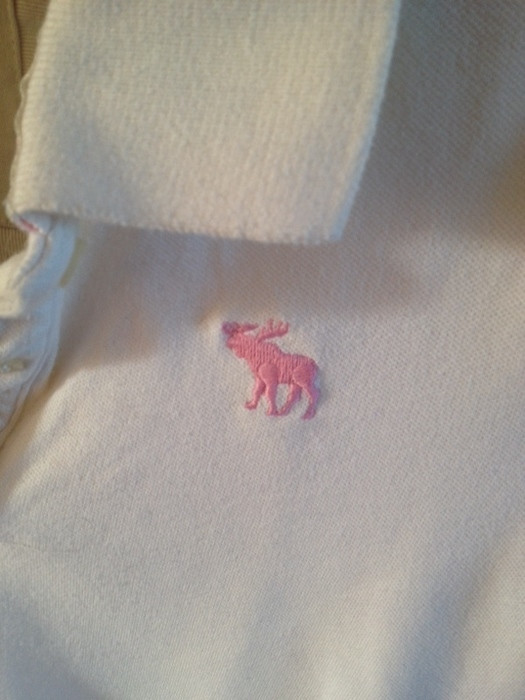 Polo Abercrombie&Fitch blanc et rose 5