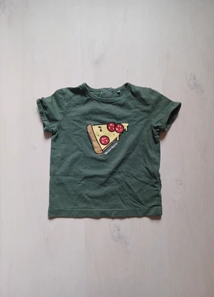 T-shirt kaki pizza T80, marque: JBC, état: Très bon état, taille: 9-12 mois / 74 cm, 1,00 €, 1,75 € Protection acheteurs incluse