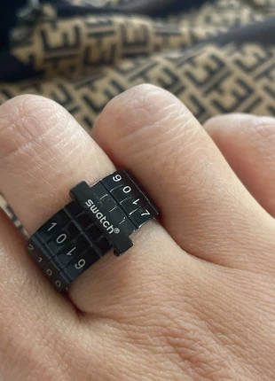 Bague Swatch Secret code noir en acier., brand: Swatch, condition: Very good, size: 19 mm Ø, €24.30, €26.22 includes Buyer Protection