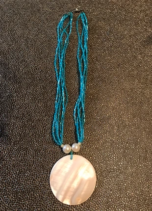 Collier perles bleues et nacre, état: Très bon état, 1,00 €, 1,75 € Protection acheteurs incluse
