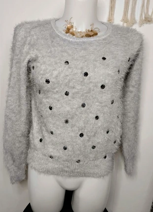 Joli pull Shaggy à pois noir, marca: Cache Cache, estado: Muito bom, tamanho: XS / 34 / 6, €4.00, €4.90 inclui Proteção do Comprador