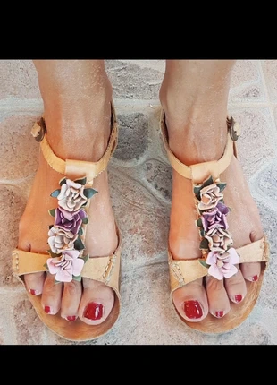 Sandali vintage artigianali in pelle, estado: Bom, tamanho: 38, €11.00, €12.25 inclui Proteção do Comprador