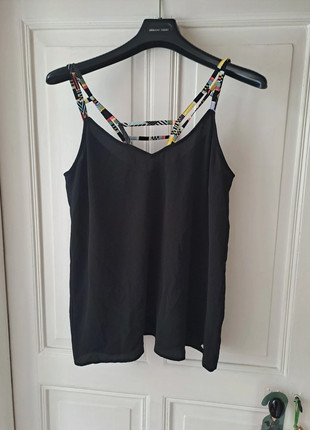 Débardeur noir bretelle colorée, brand: Cache Cache, condizioni: Ottime, taglia: XL / IT 46 / EU 42, €10.00, €11.20 include la Protezione acquisti