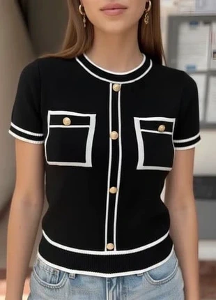 Top noir chic manches courtes, brand: Fioralyne, condition: Very good, size: M / 38 / 10, €30.00, €32.20 includes Buyer Protection