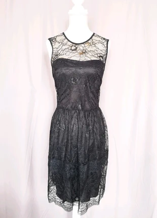 Robe noire dentelle T36, marca: Mango, estado: Muito bom, tamanho: S / 36 / 8, €8.00, €9.10 inclui Proteção do Comprador