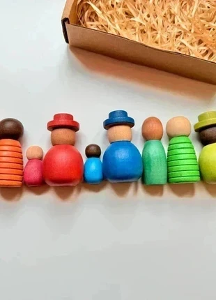 12 bonhommes en bois Tri couleur motricités fine waldorf Montessori, marca: Montessori, estado: Nuevo sin etiquetas, tamaño: 3 años / 98 cm, 16,90 €, 18,45 € Protección al comprador Pro incluida