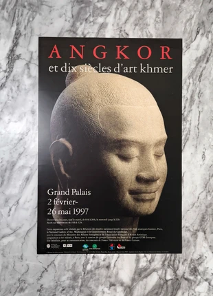 Angkor et dix siècles d'art Khmer au Grand Palais - 1997 Original Museum Poster 40X60, staat: Heel goed, € 14,00, € 15,40 inclusief Kopersbescherming Pro