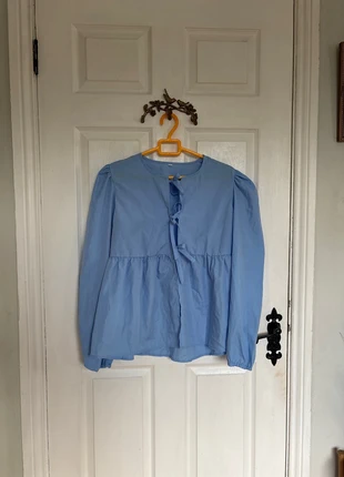 Blue front tie bow top, brand: Shein, condition: New without tags, size: L / 40 / 12, €2.00, €2.80 includes Buyer Protection