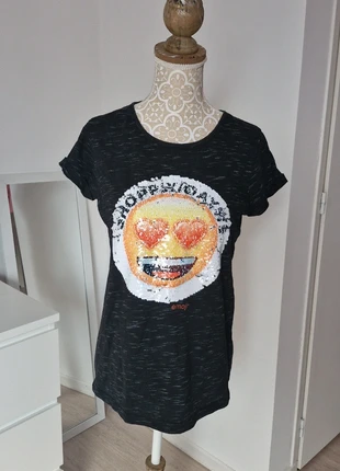 T-shirt Emoji - sequins réversibles – Taille S, marque: Emoji, état: Très bon état, taille: S / 36 / 8, 4,99 €, 5,94 € Protection acheteurs incluse