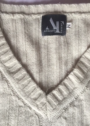 Pull col V chaud beige crème homme , merk: Armand Thiery, staat: Veelgebruikt, maat: M, € 4,99, € 5,94 inclusief Kopersbescherming