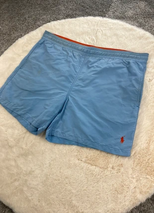 Short de Bain Ralph Lauren Bleu Clair Logo Brodé Orange, marque: Ralph Lauren, état: Bon état, taille: L, 21,00 €, 22,75 € Protection acheteurs (Pro) incluse