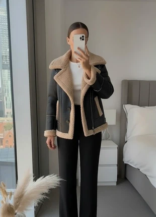 Blouson / Bombardier noir avec fourrure beige taille S, condition: New with tags, size: S / 36 / 8, €80.00, €84.70 includes Buyer Protection