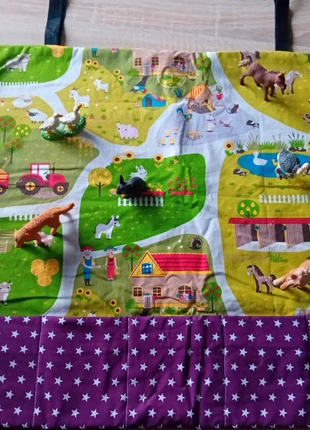 Bauernhofspielteppich für Unterwegs Bauernhof Schleich Tiere, merk: Handarbeit, staat: Nieuw zonder prijskaartje, maat: 18-24 maanden / 86 cm, € 19,50, € 21,18 inclusief Kopersbescherming