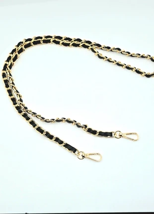 Bandoulière sac metal doré / imitation cuir noir, marca: LABS LINE, estado: Nuevo con etiquetas, 6,90 €, 7,95 € Protección al comprador incluida